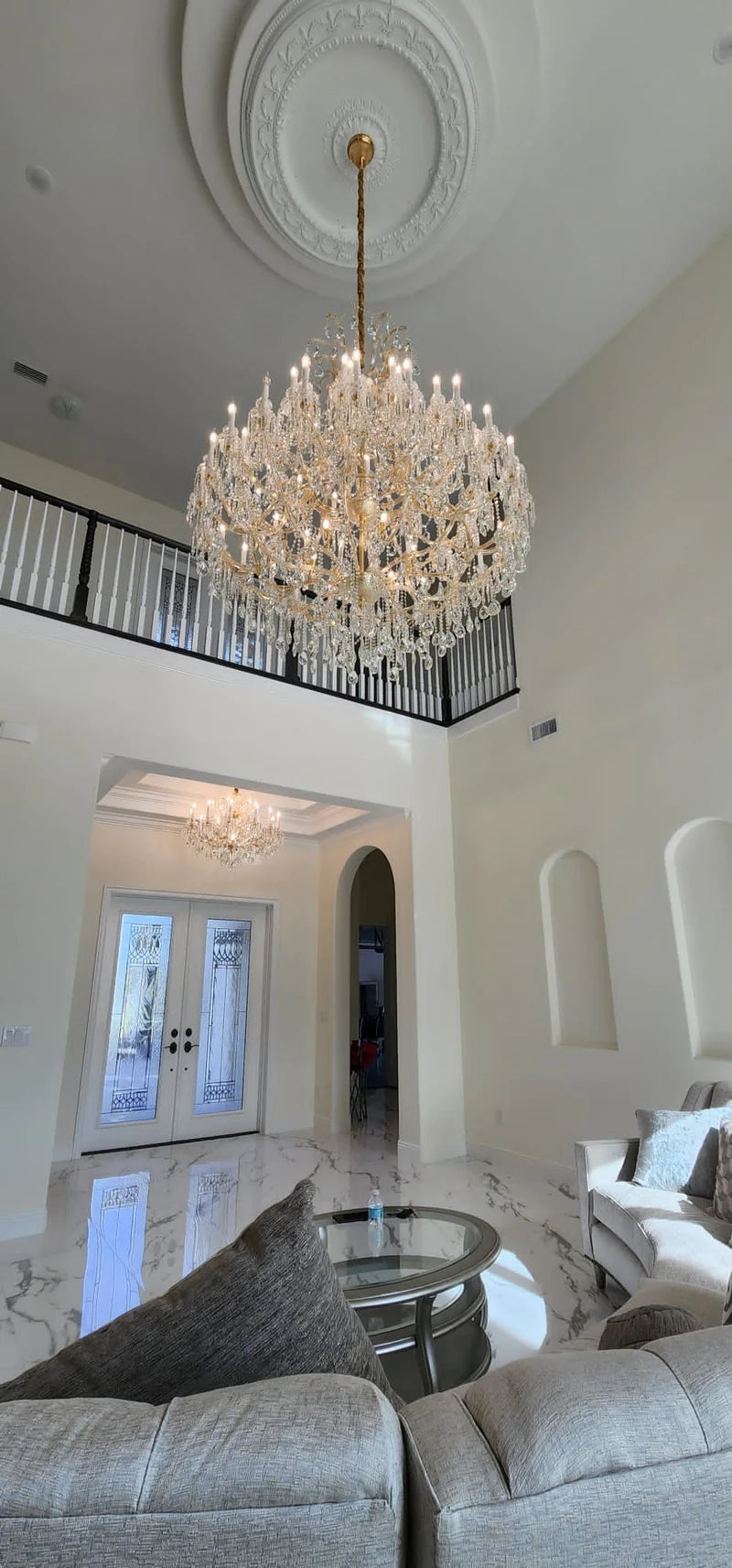 Empire candlestick Royal Crystal chandelier 60”-MEET LIGHTING