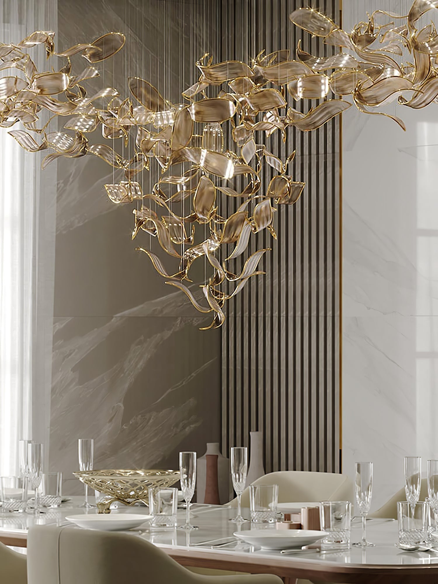 Fluttering Leaves Chandelier-MEET LIGHTING
