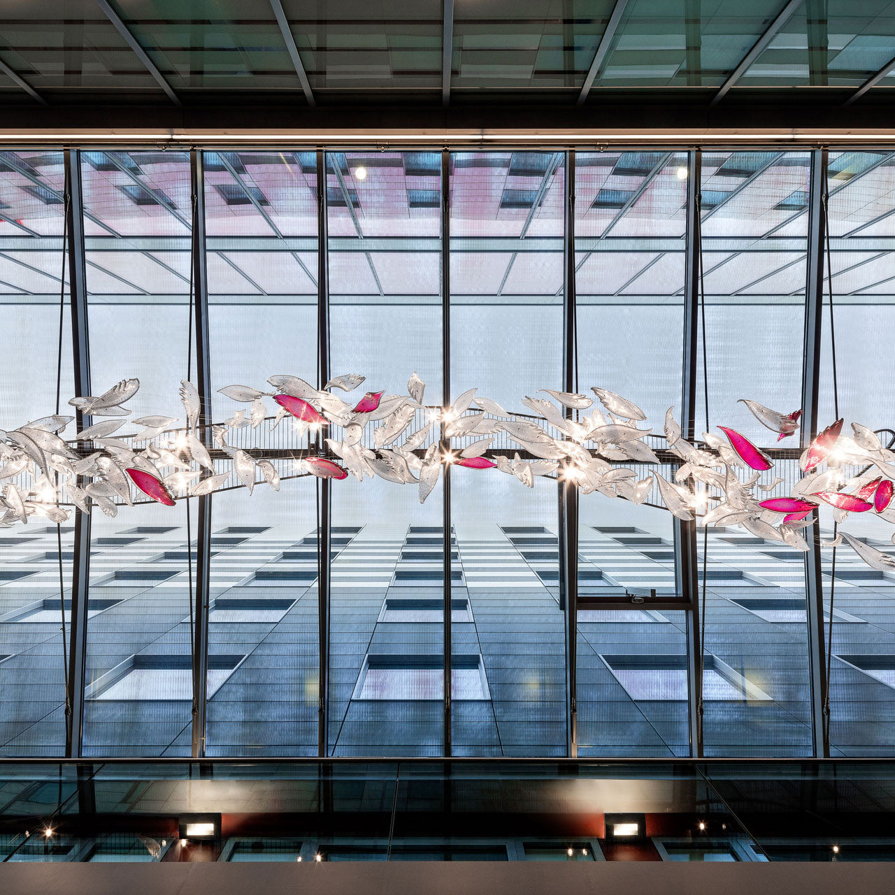 Flying Glass Feather Chandelier-MEET LIGHTING