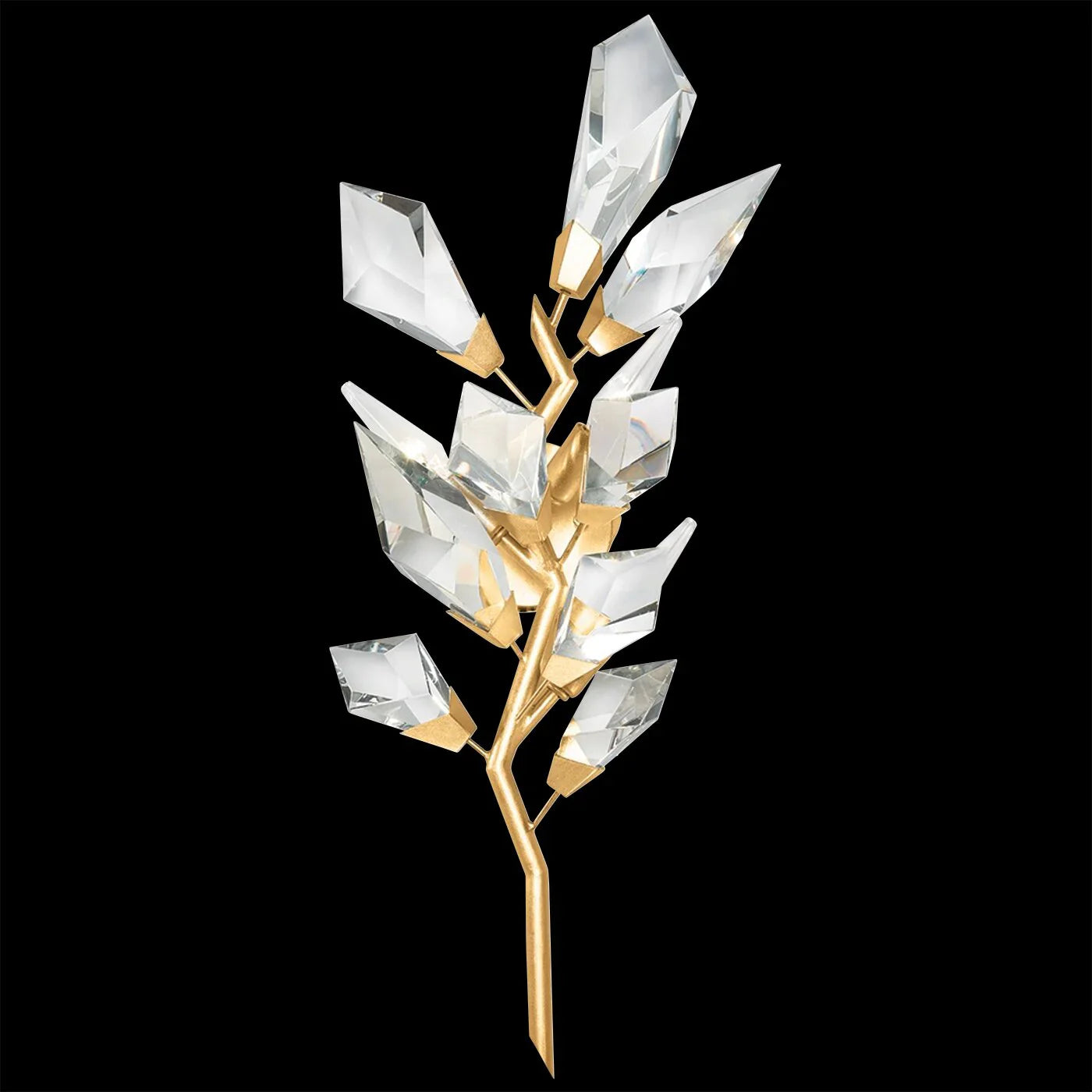 Addison Gold Leafed 27″ Crystal Sconce