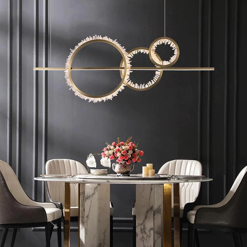 Gina Rock Crystal Gear Chandelier-MEET LIGHTING