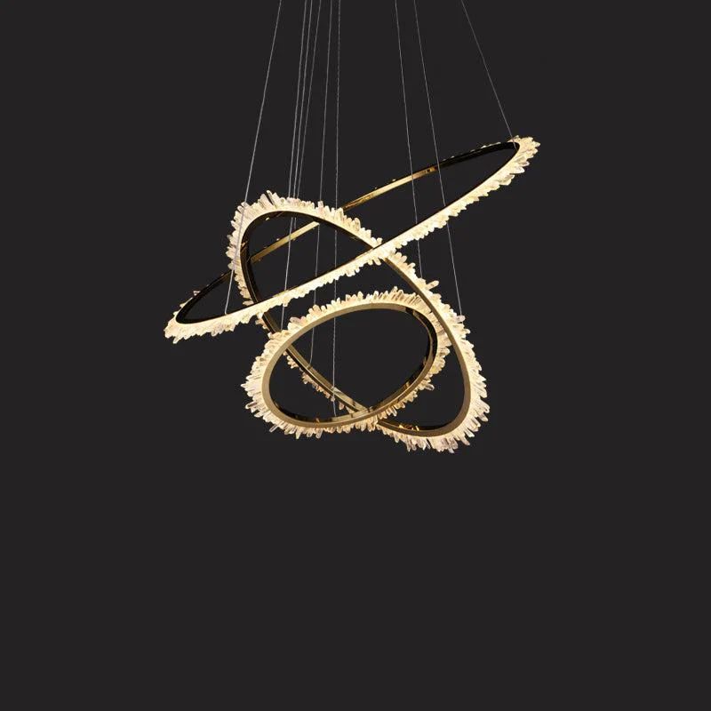 Gina Rock Crystal Ring Chandelier-MEET LIGHTING
