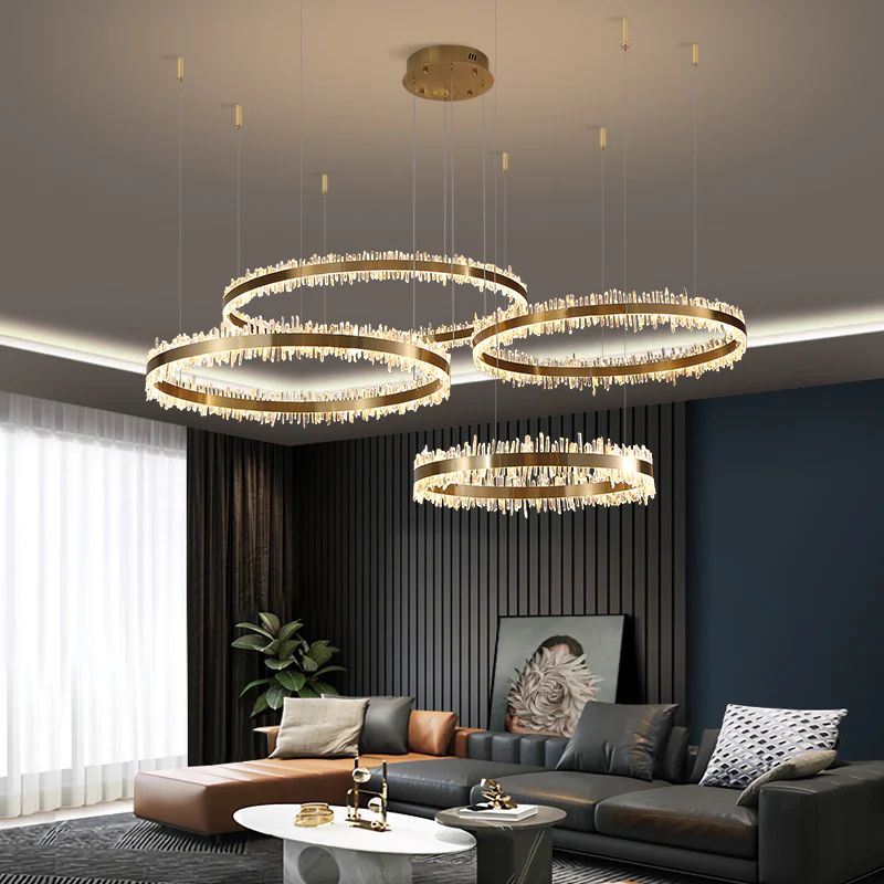 Gina Rock Crystal Rings Luxury Chandelier-MEET LIGHTING