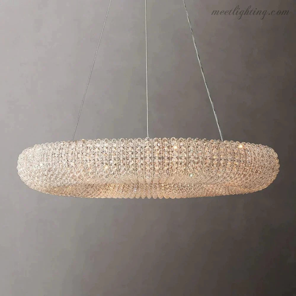 Halo Crystal Aperture Round Chandelier D32"-MEET LIGHTING