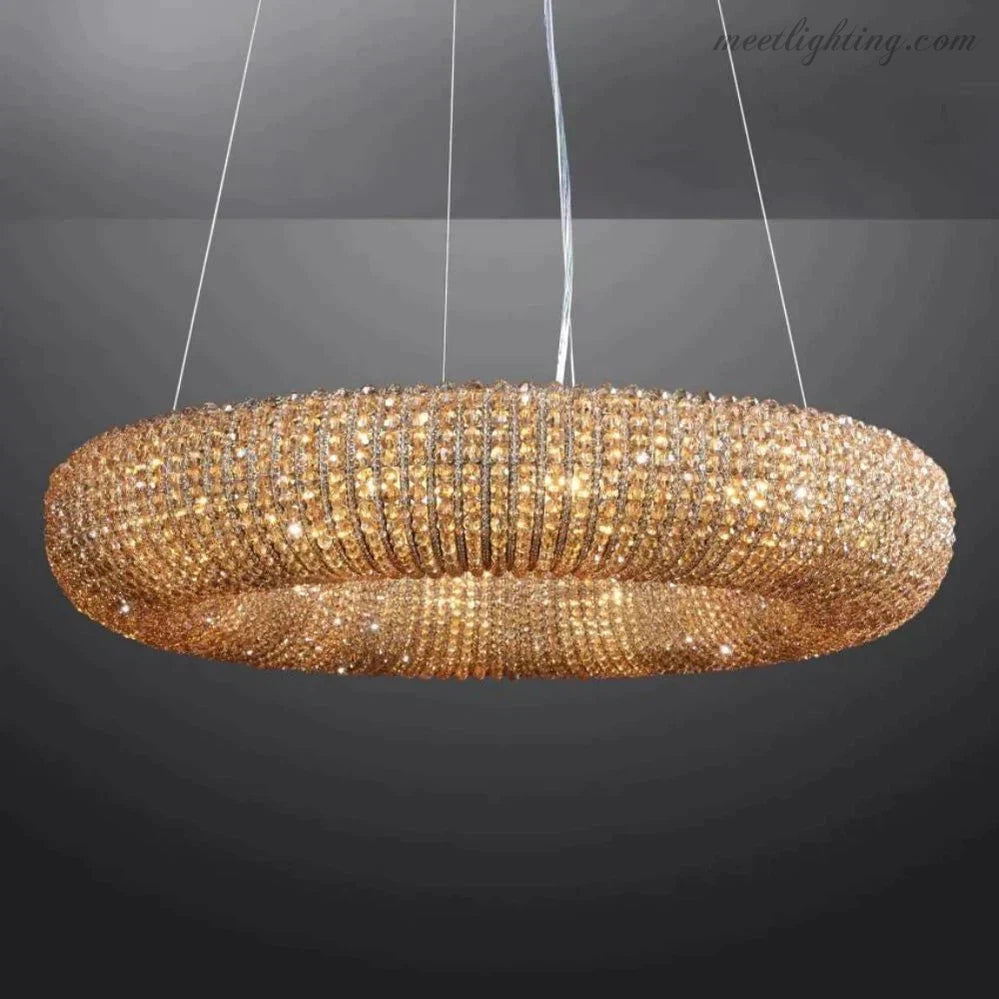 Halo Crystal Aperture Round Chandelier D32"-MEET LIGHTING