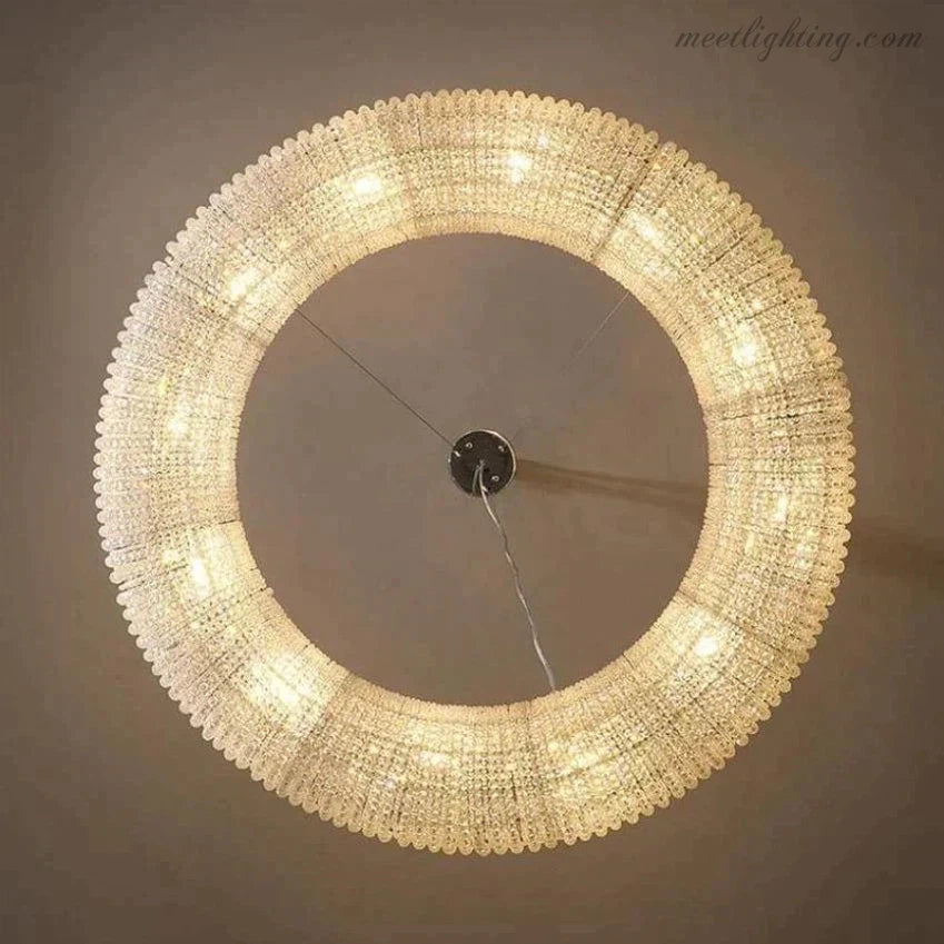 Halo Crystal Aperture Round Chandelier D72"-MEET LIGHTING