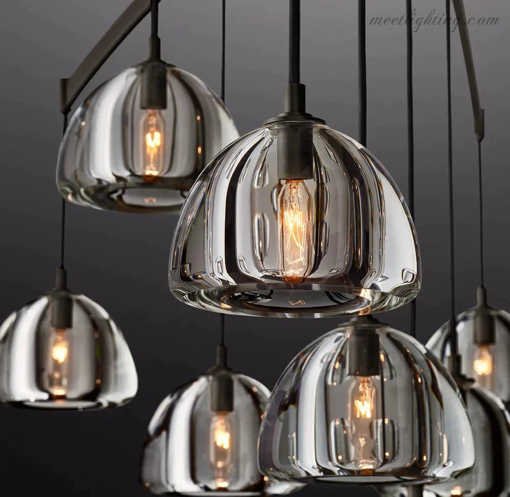Hemisphere Modern Glass Round Chandelier 48''-MEET LIGHTING