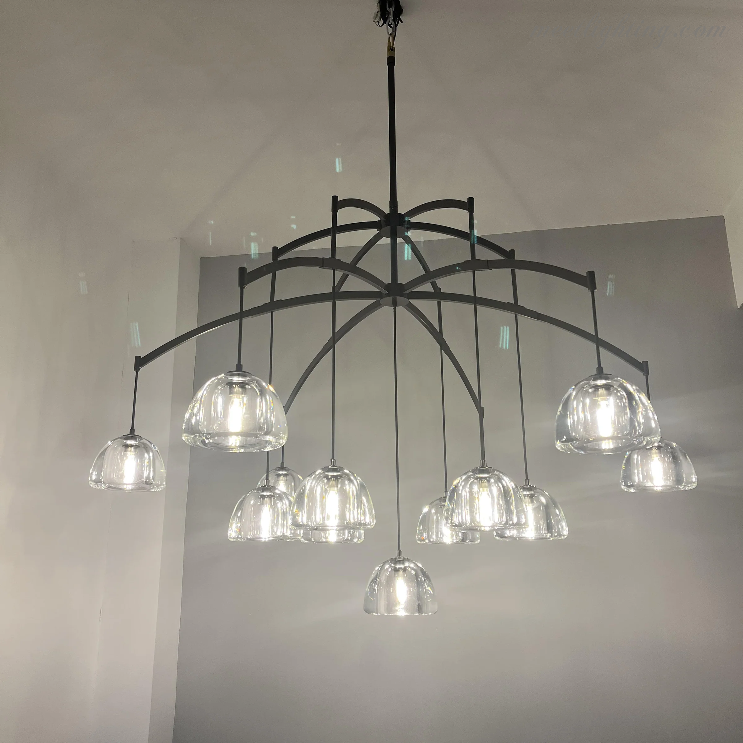 Hemisphere Modern Glass Round Chandelier 48''-MEET LIGHTING