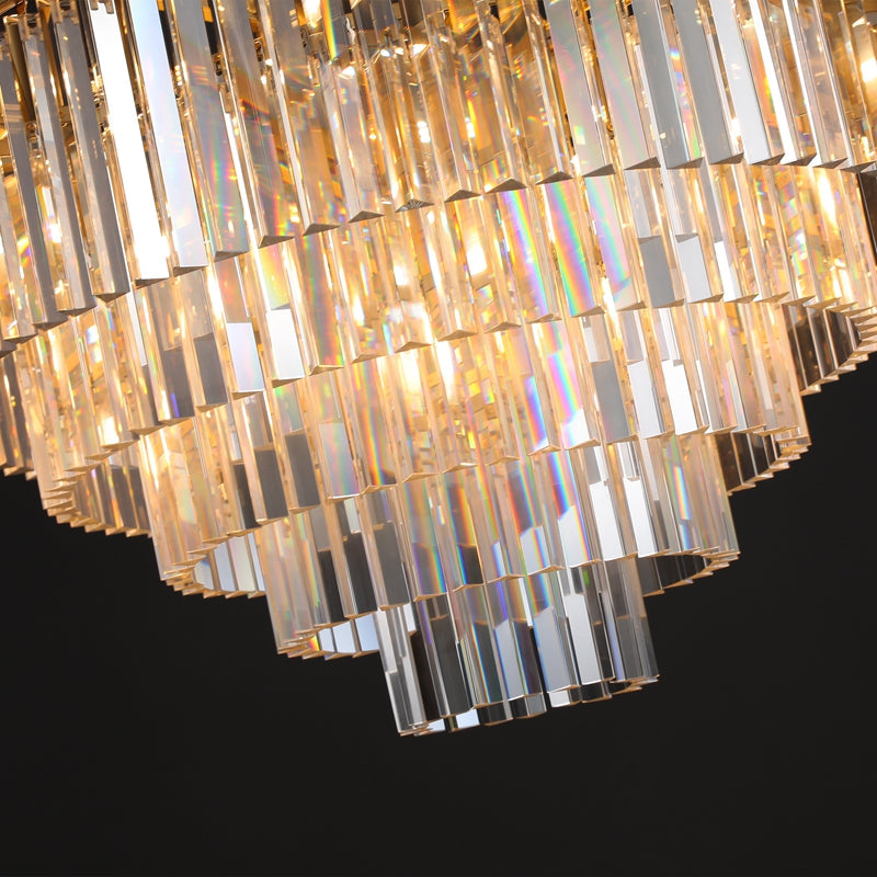 1920s K9 Crystal Round Chandelier Flushmount