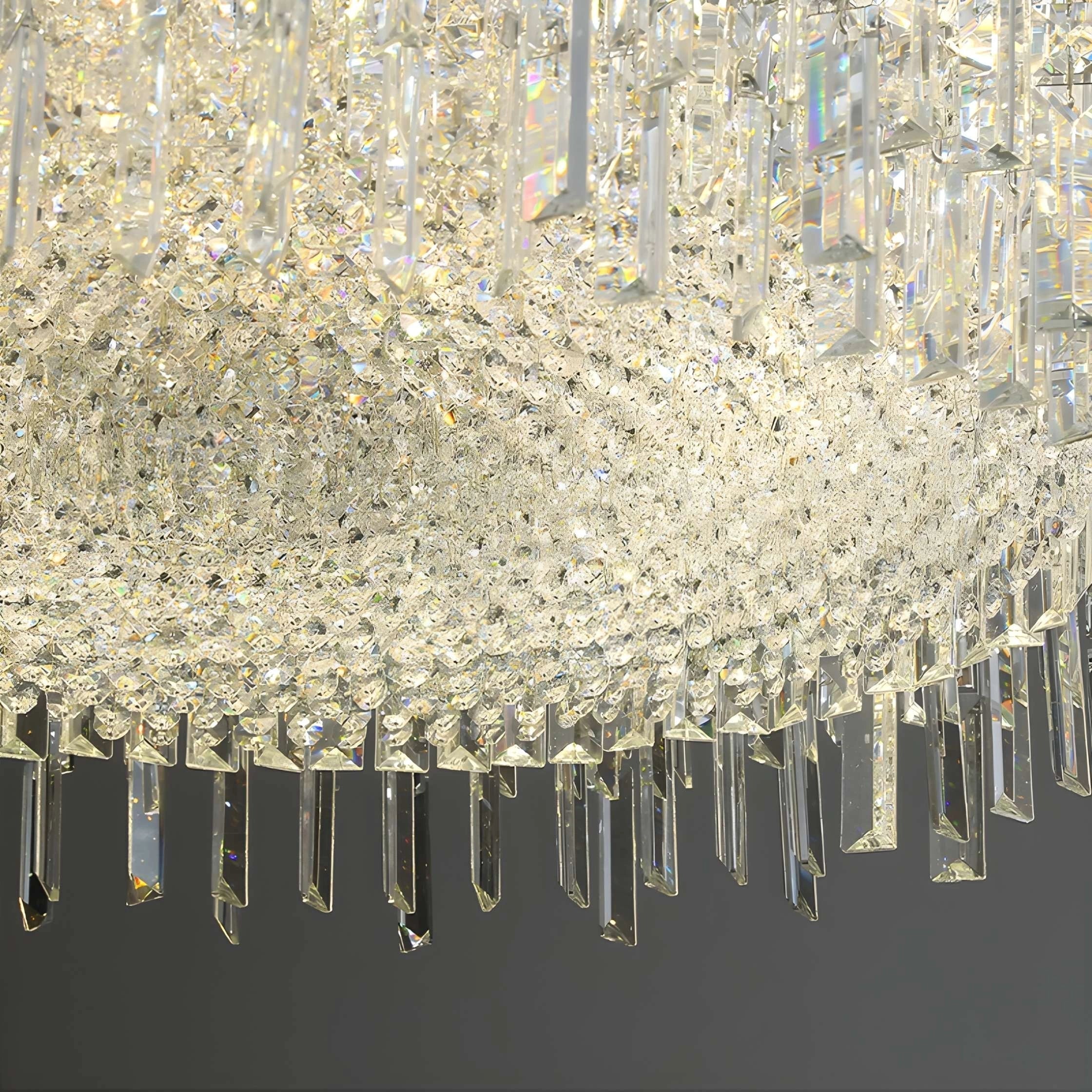 Chrome Silver Stylish Round Crystal Chandelier Modern Ceiling Pendant Light For Living Room/ Bedroom-MEET LIGHTING