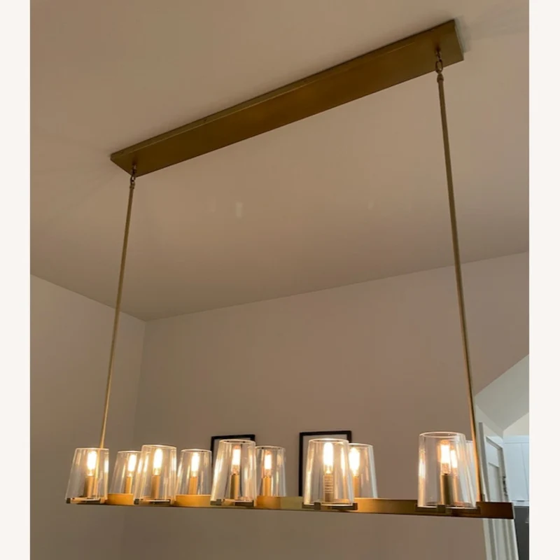 Kuseau Glass Linear Chandelier 60"-MEET LIGHTING