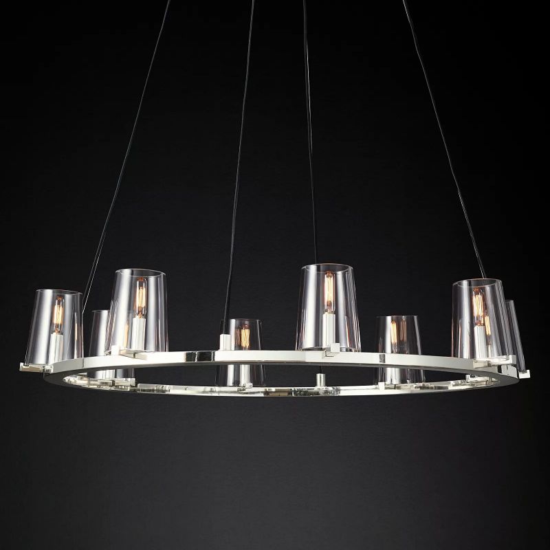 Kuseau Glass Round Chandelier 36"-MEET LIGHTING