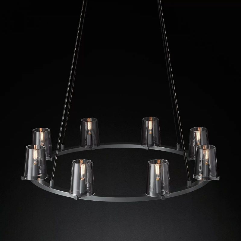 Kuseau Glass Round Chandelier 36"-MEET LIGHTING