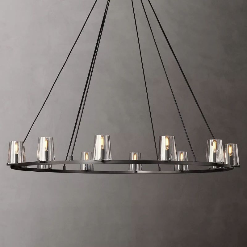 Kuseau Glass Round Chandelier 60"-MEET LIGHTING