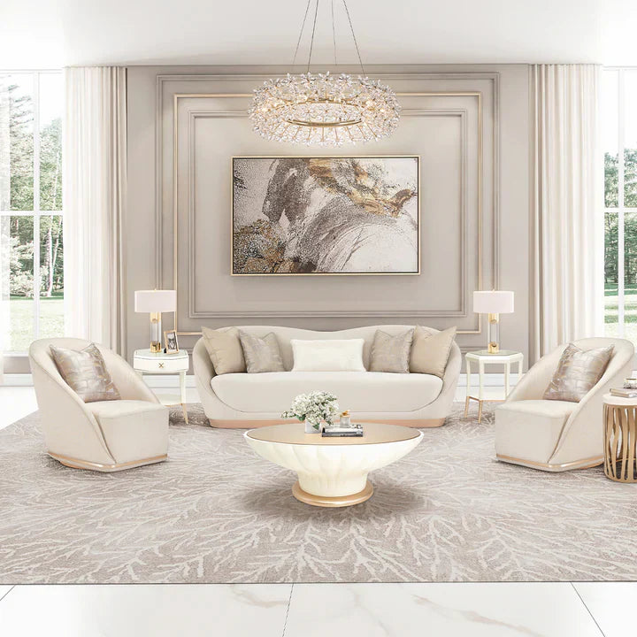 Modern Art Design Round Crystal Flower Chandelier for Bedroom/Living Room-MEET LIGHTING