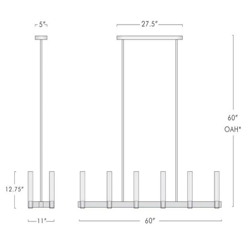 Lorraine Linear Chandelier 60"L-MEET LIGHTING