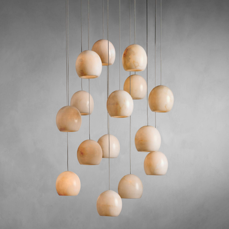 MAEVA ALABASTER ROUND CHANDELIER 13'' 21'' 36''-MEET LIGHTING