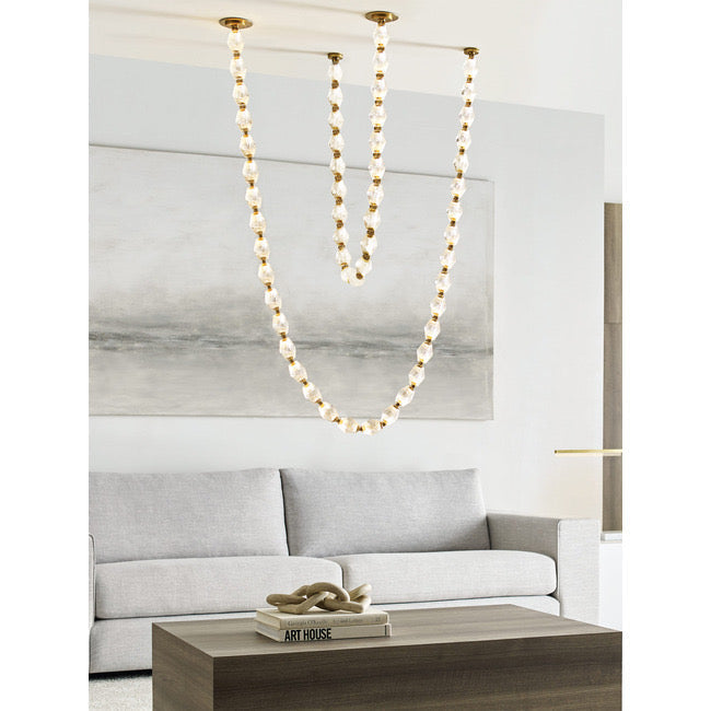 Modern Collier LED Pendant 12ft/10ft(customize)-Meet Lighting