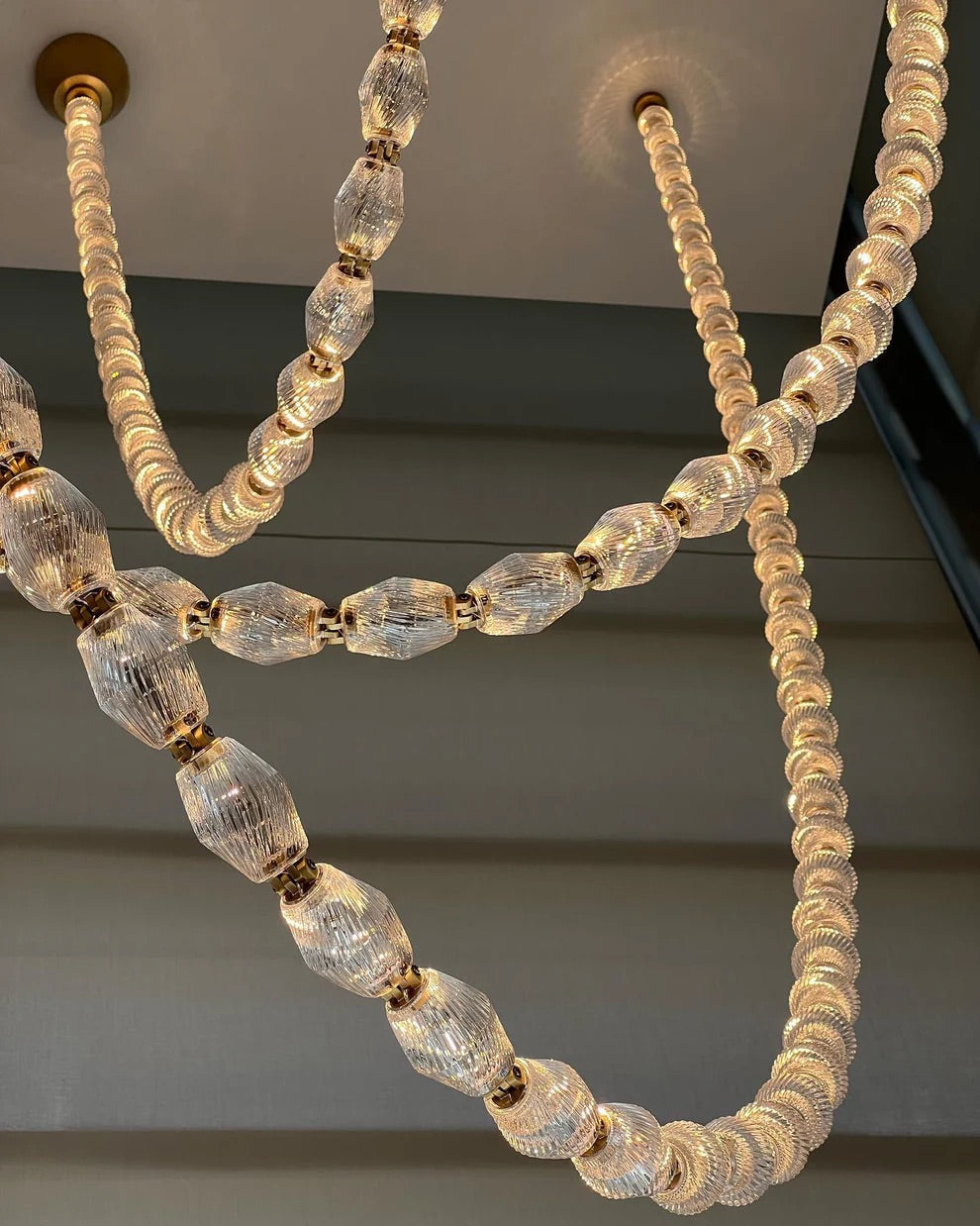 Modern Collier LED Pendant 12ft/10ft(customize)-Meet Lighting