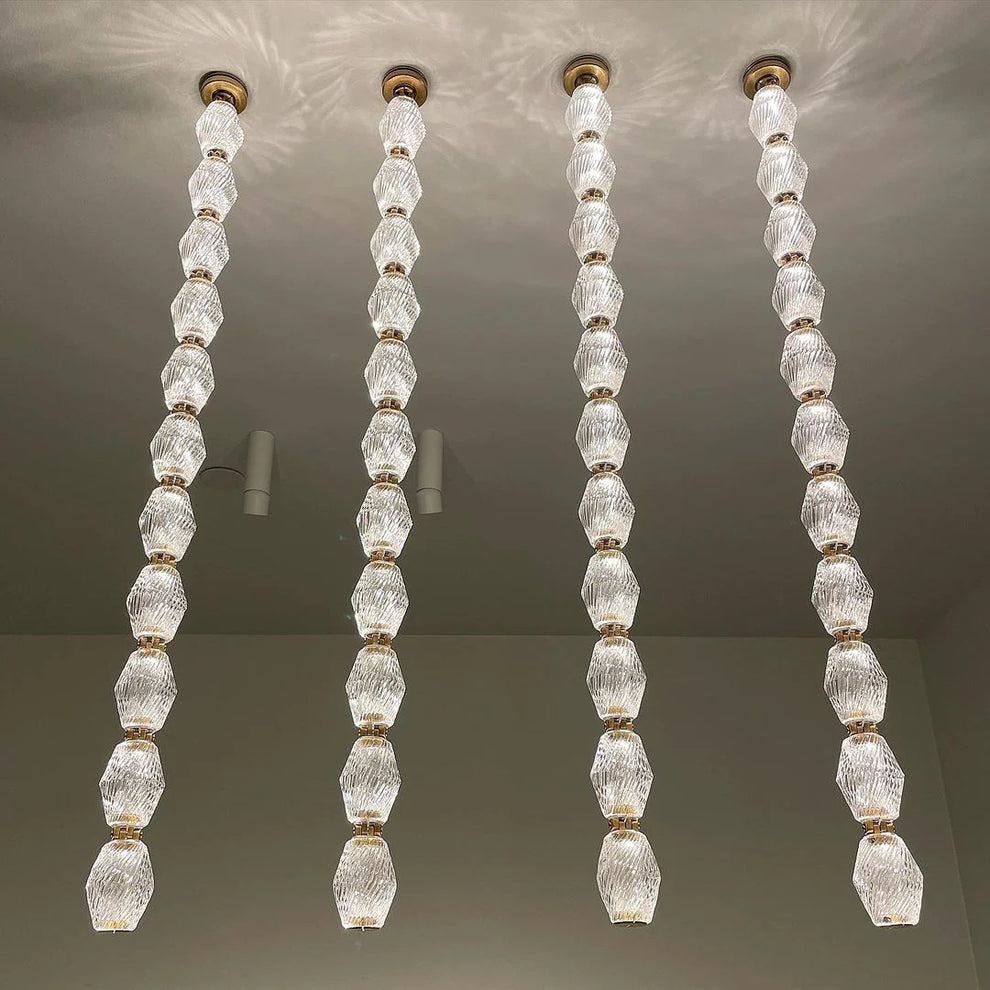 Modern Collier LED Pendant 12ft/10ft(customize)-Meet Lighting