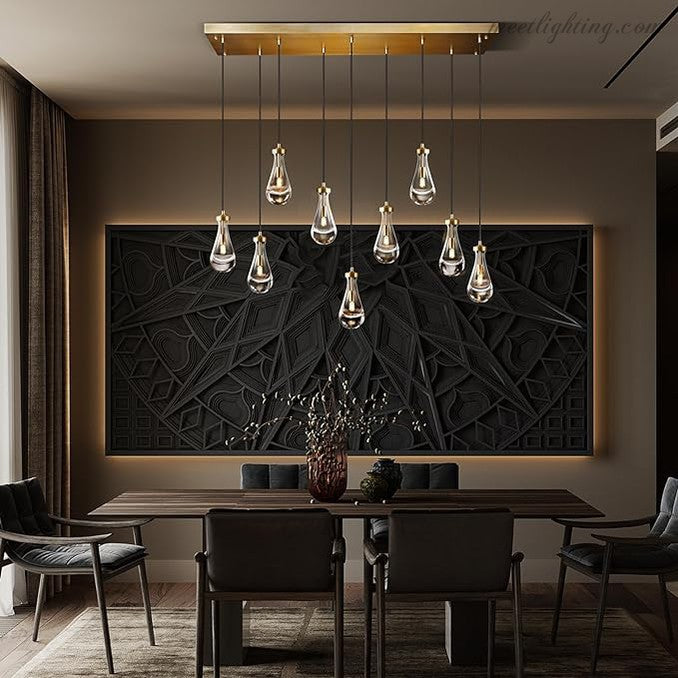 Modern Raindrop Rectangle Chandelier-MEET LIGHTING