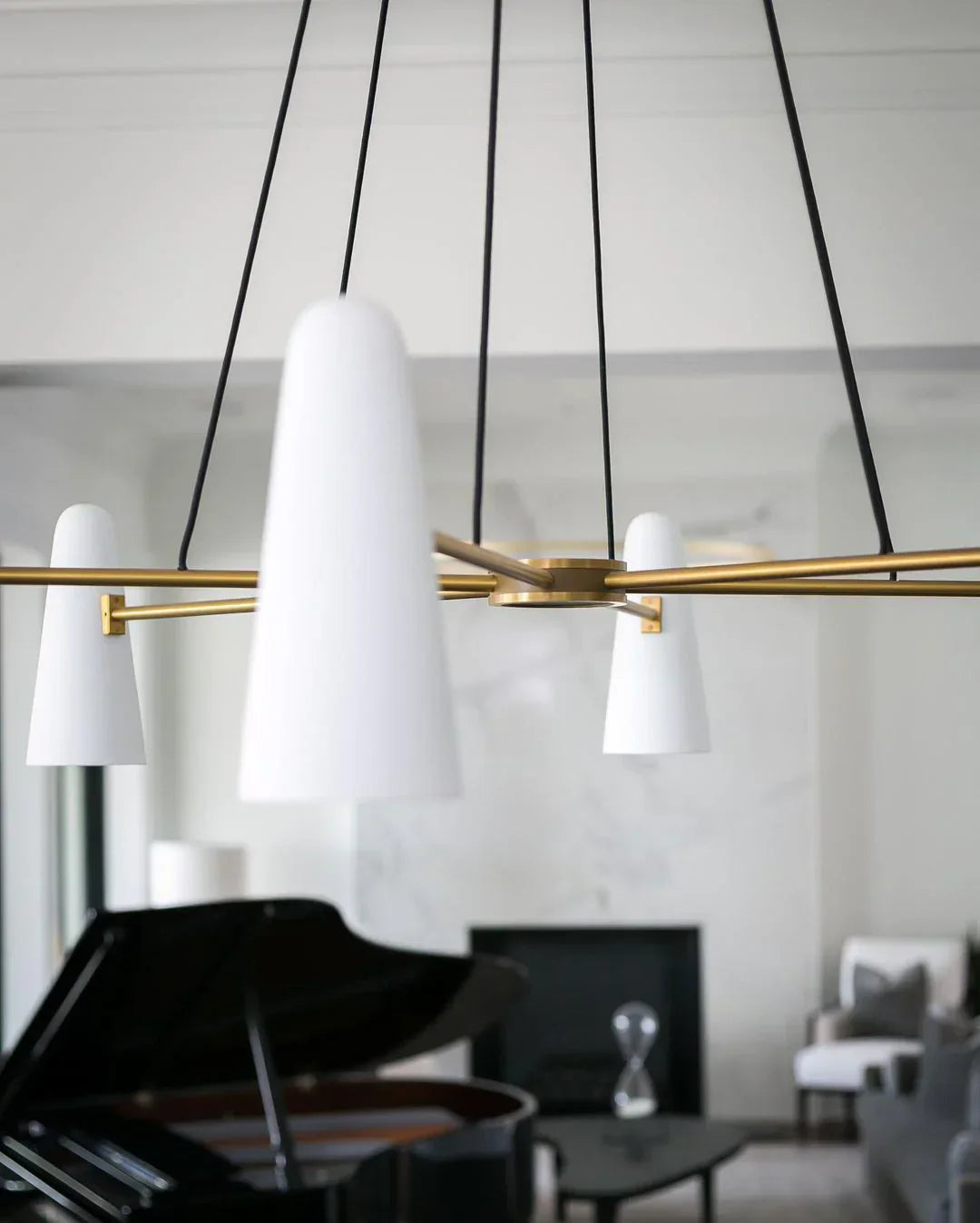 Modern Style Round Cone Glass Chandelier for Bedroom/Living Room/Dining Room-MEET LIGHTING