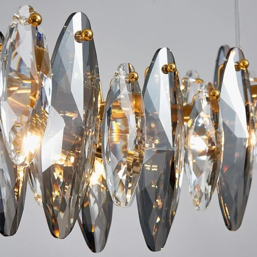 Multi-Sided Crystal Linear Chandelier-MEET LIGHTING