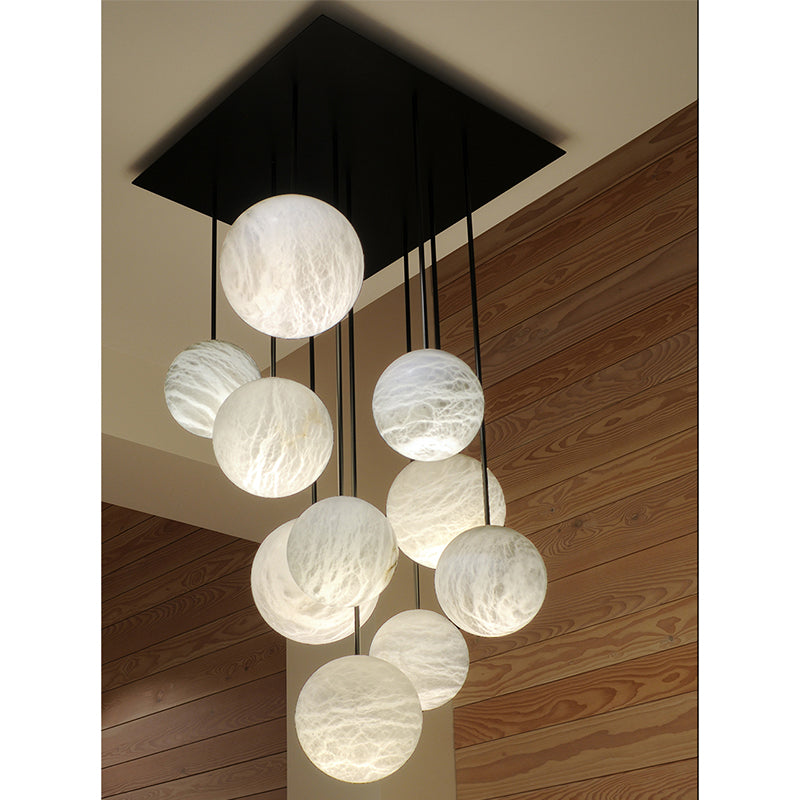 Alabaster Sphere Group Pendant Chandelier,Multi Pendant Light-MEET LIGHTING