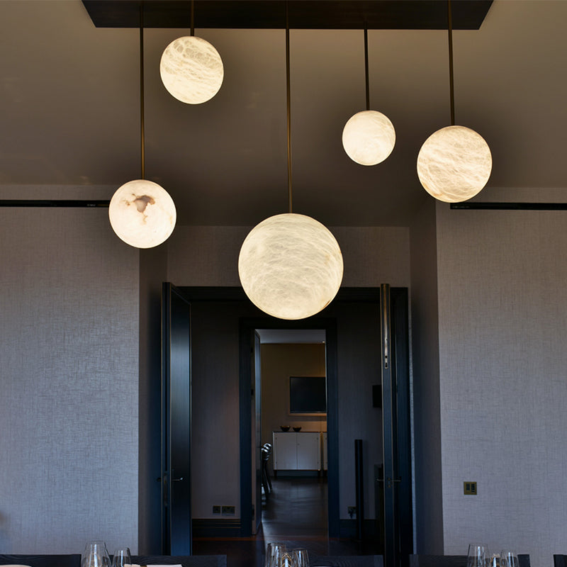 Alabaster Sphere Group Pendant Chandelier,Multi Pendant Light-MEET LIGHTING