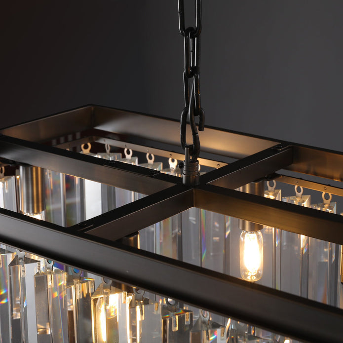 Odeom Crystal Rectangular Chandelier 59“-MEET LIGHTING