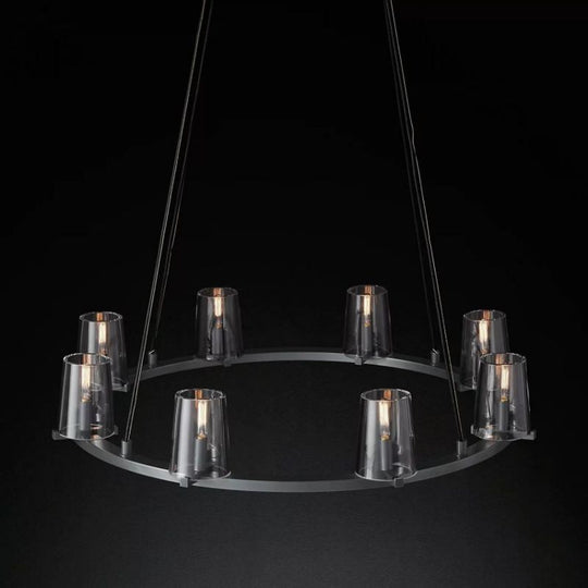 Pauillac Clear Glass Round Chandelier 36" 48" 60"-MEET LIGHTING