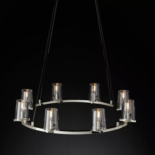 Pauillac Clear Glass Round Chandelier 36" 48" 60"-MEET LIGHTING