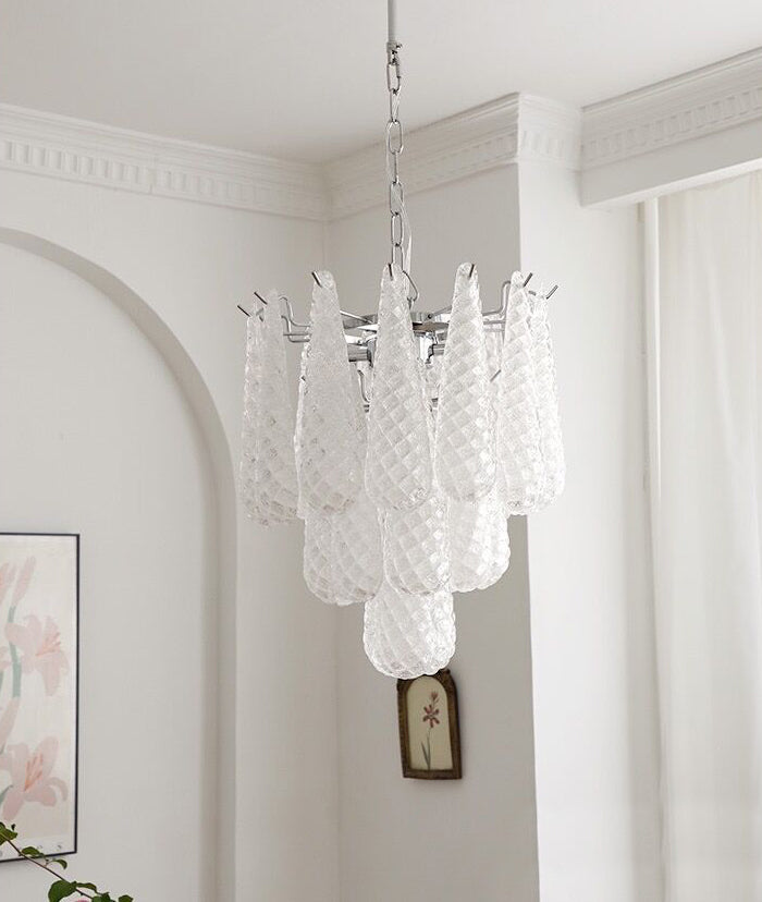 Light Luxury Multi-layered Teardrop Waterfall Chandelier for Living Room/Bedroom-MEET LIGHTING