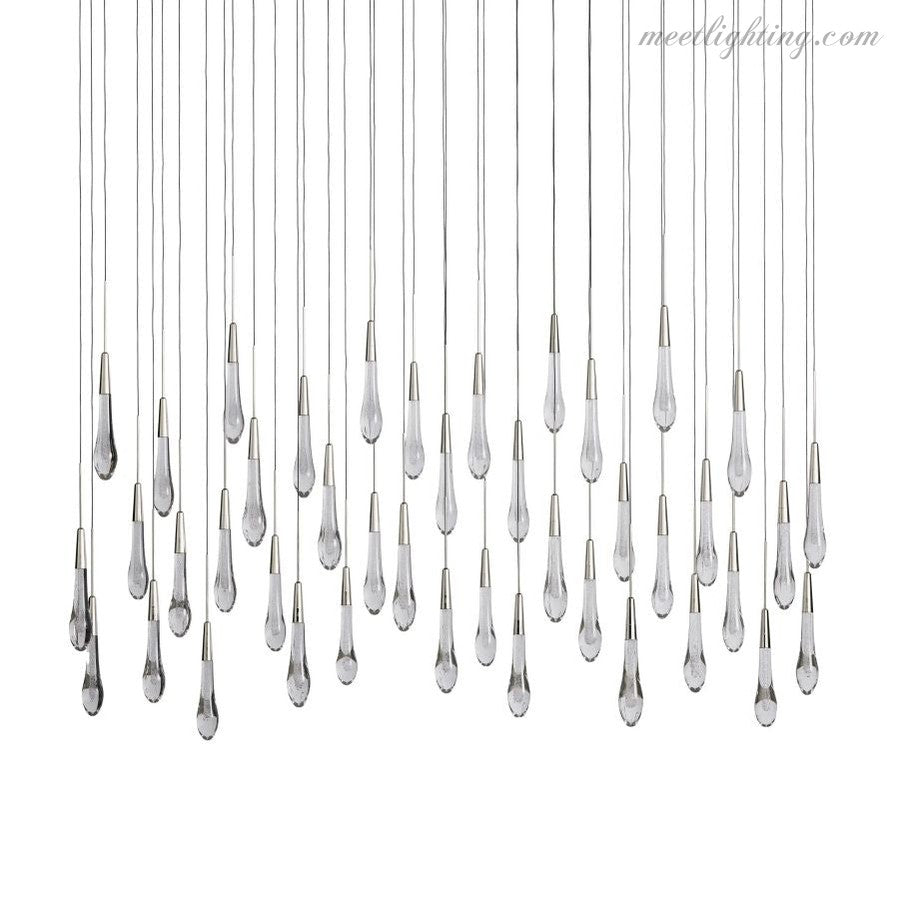 Rain Linear Solitaire Crystal Chandelier-MEET LIGHTING