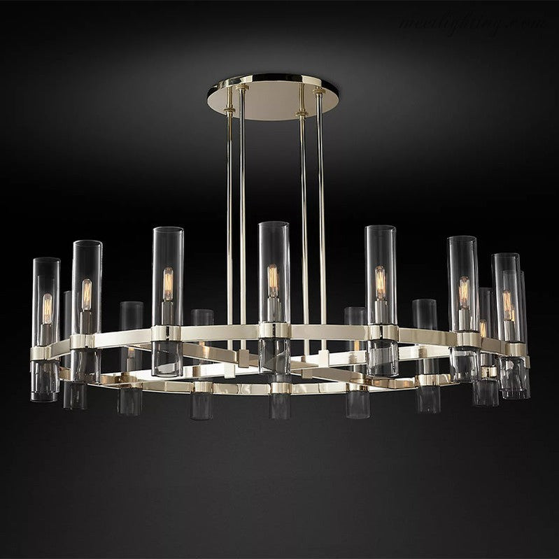 Ravelle Art Blown Glass Round Chandelier 48" Over Dining Table-MEET LIGHTING