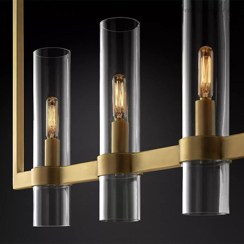 Ravelle Linear Chandelier Art Blown Glass 71"-MEET LIGHTING