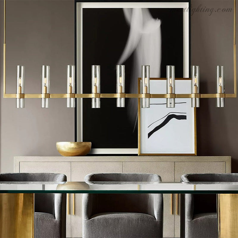 Ravelle Linear Chandelier Art Blown Glass 71"-MEET LIGHTING