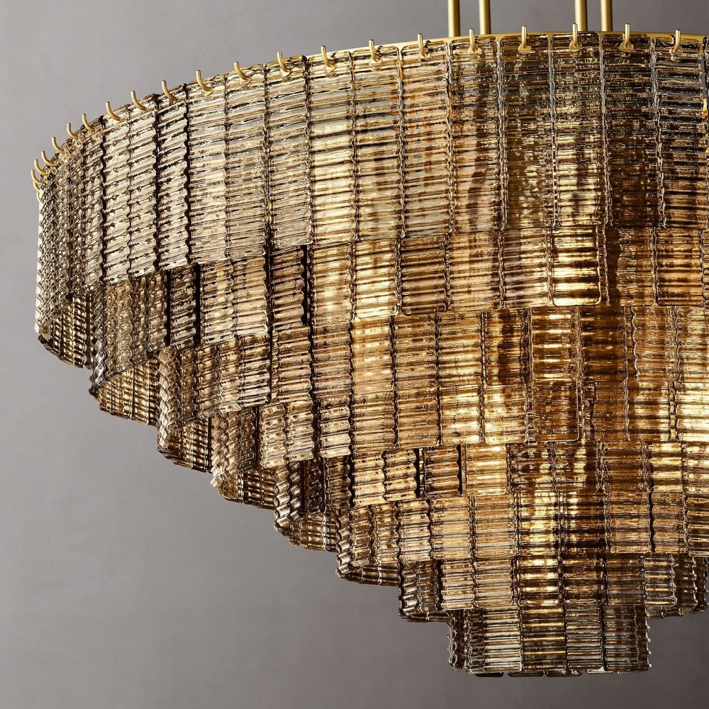 Siren Smoke Glass Round Chandelier 52"