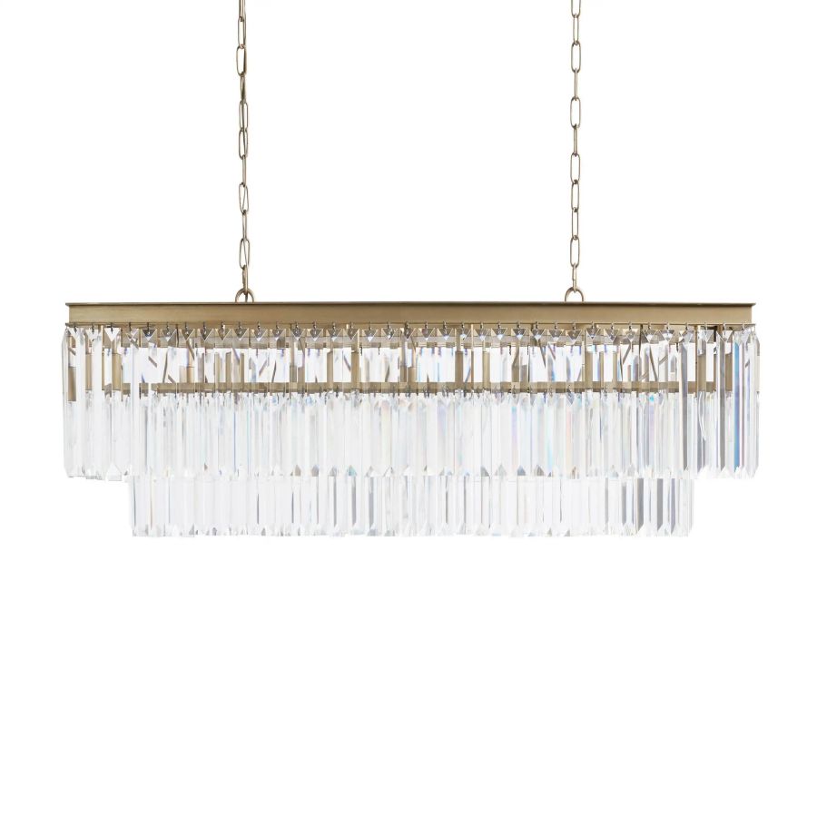 Ryan Tiered Rectangular Chandelier-MEET LIGHTING