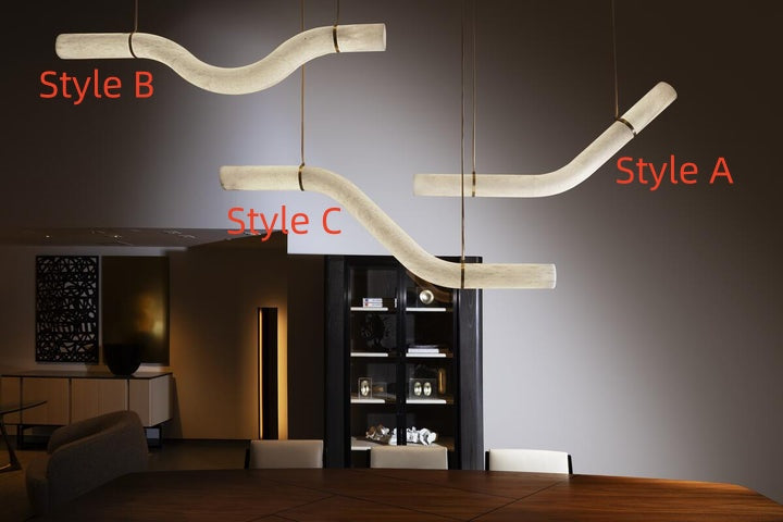 Simplicity Alabaster Linear Chandelier-MEET LIGHTING