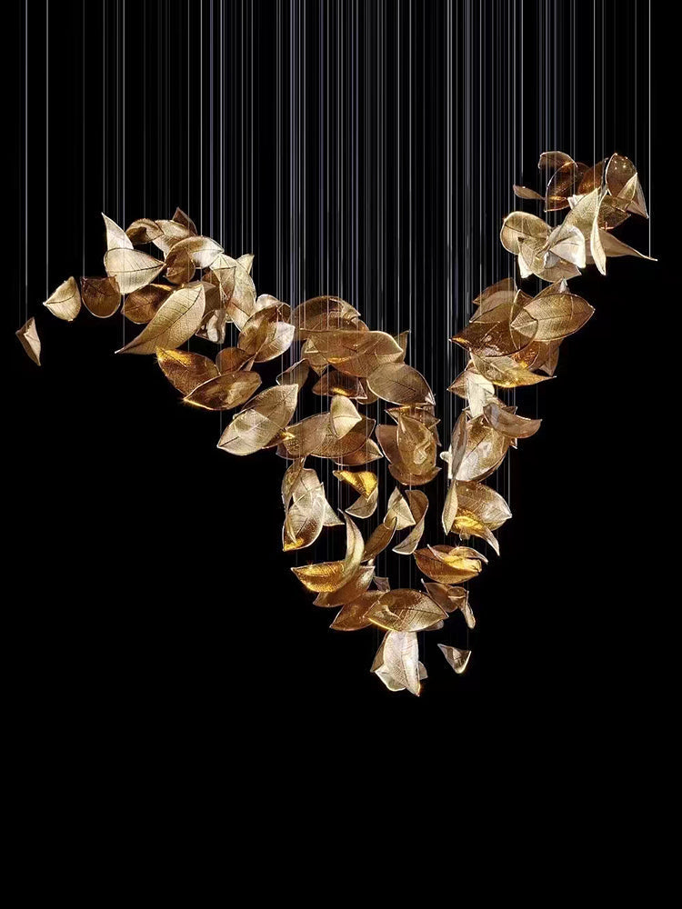 Shake Leaves Chandelier-MEET LIGHTING