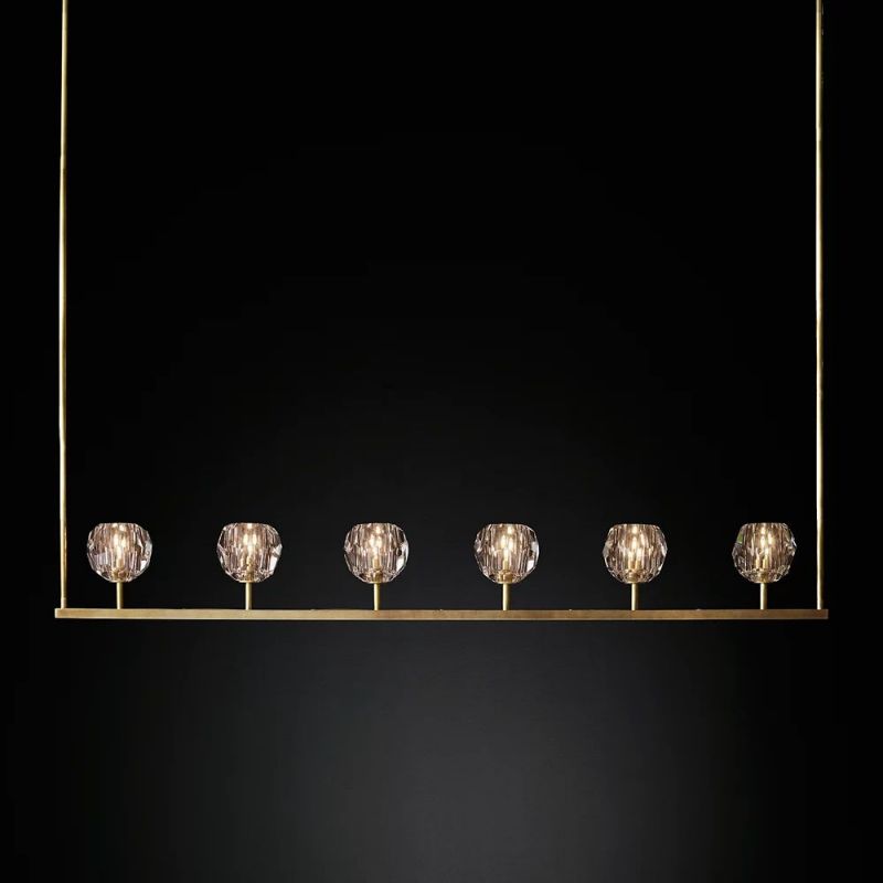 Boule Glass Linear Chandelier 60"