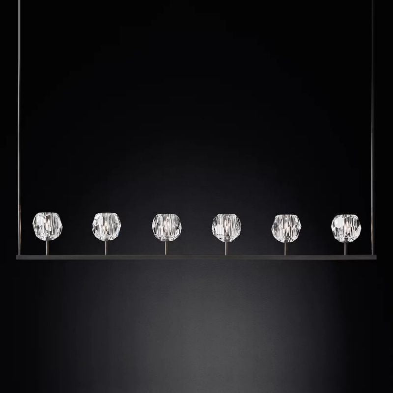 Boule Glass Linear Chandelier 60"