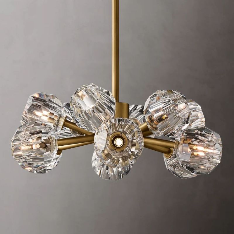 Boule Glass Round Chandelier 24"