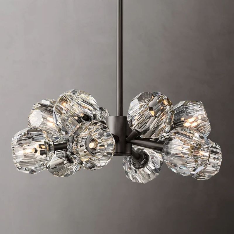 Boule Glass Round Chandelier 24"