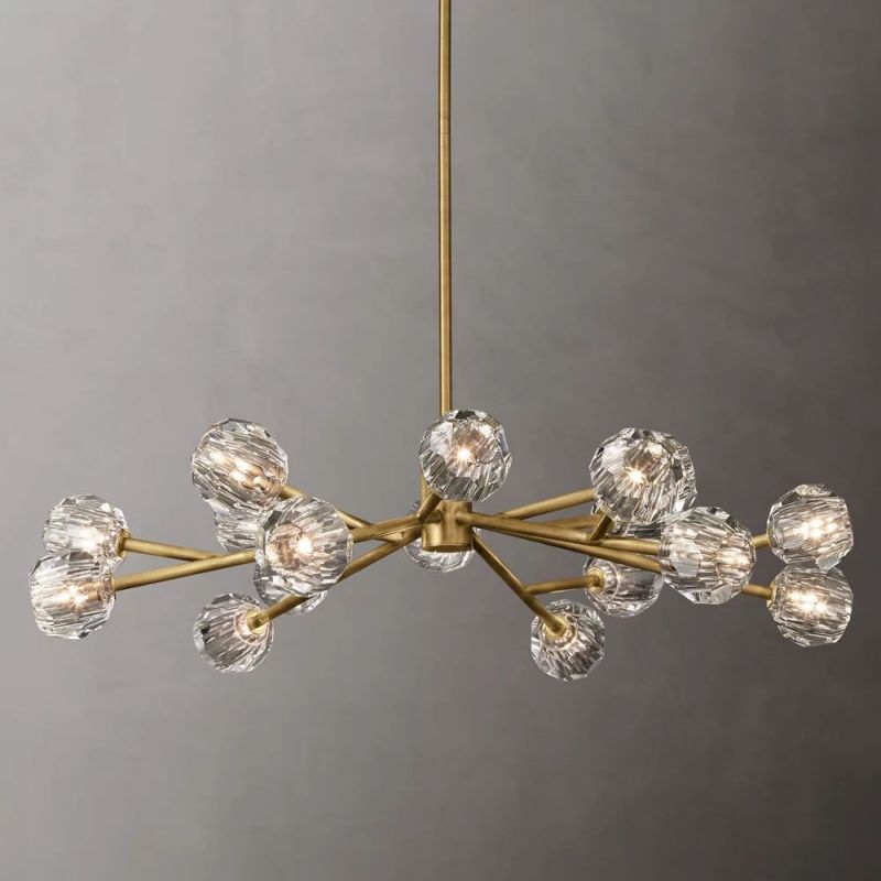 Boule Glass Round Chandelier 48"