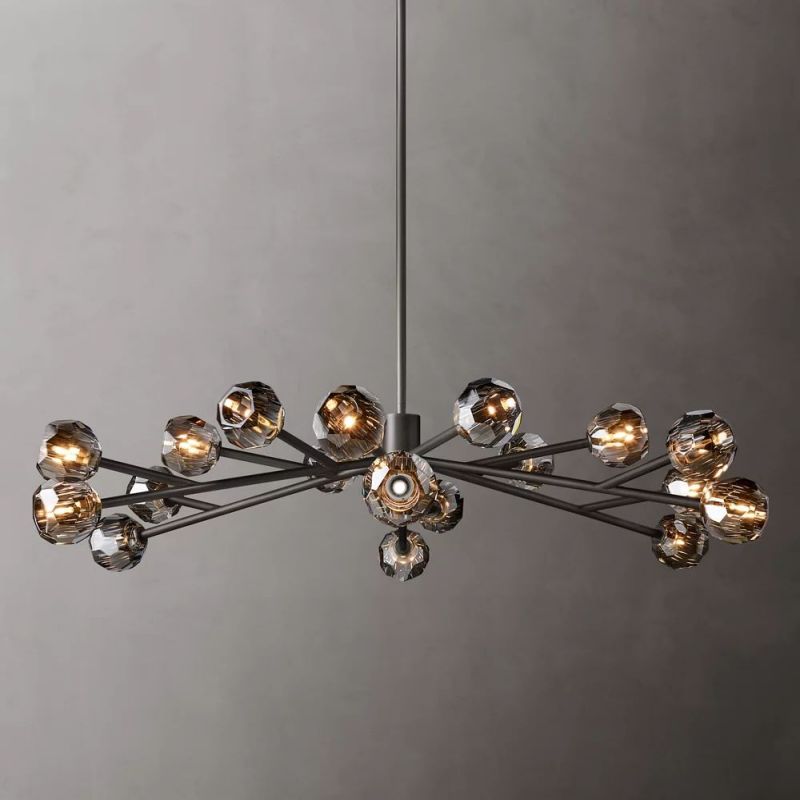Boule Glass Round Chandelier 60"