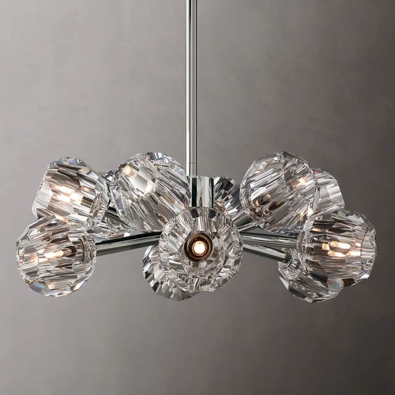 Boule Glass Round Chandelier 24"
