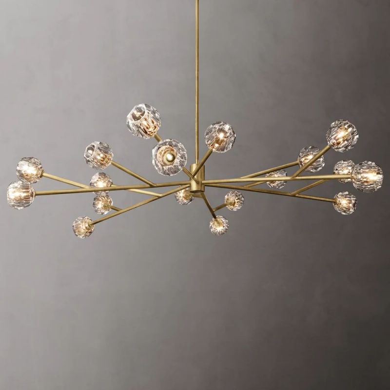 Boule Glass Round Chandelier 72"