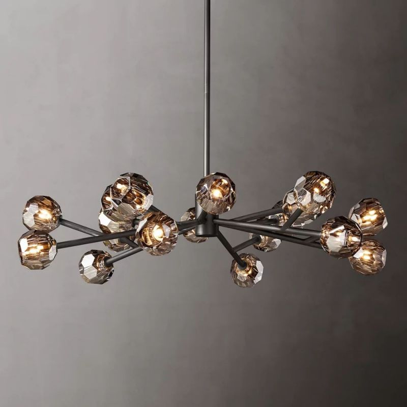 Boule Glass Round Chandelier 48"
